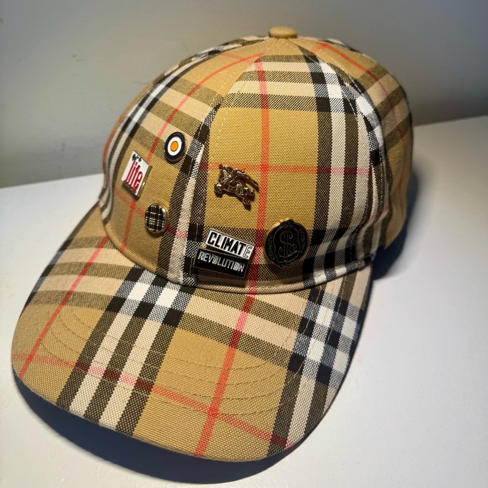 Burberry Tan and Black Checkered Cap